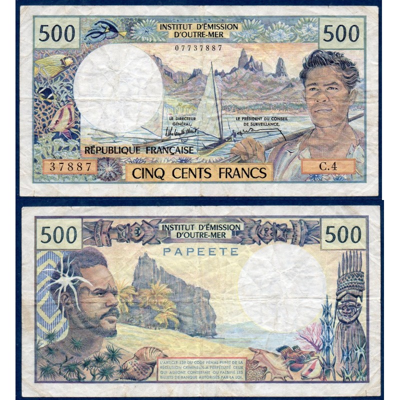 Tahiti P.25d, TB Billet de 1000 Francs 1999 Pecheur papeete