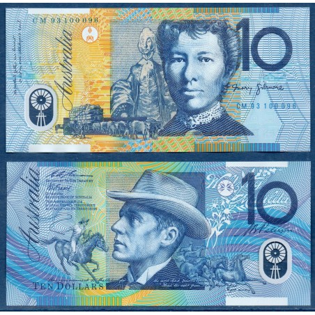 Australie P.52a, Neuf Billet de 10 Dollars 1993-1994 Paterson