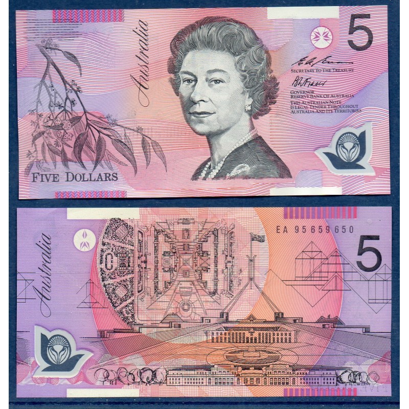 Australie Pick N°51a, Neuf Billet de banque de 5 Dollars 1995-1996