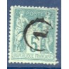 Timbre France Yvert No 75 Type II Sage 5c vert Oblitéré jour de l'an