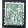 Timbre France Yvert No 76 Type II Sage 10c vert Oblitéré