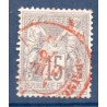 Timbre France Yvert No 77 Type II Sage 15c gris Oblitéré CaD rouge des imprimés