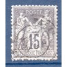 Timbre France Yvert No 77d Type II Sage 15c gris foncé Oblitéré