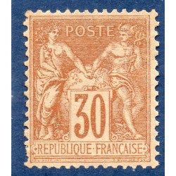 Timbre France Yvert No 80 Type II Sage 30c brun-jaune Neuf (*) sans gomme