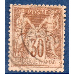 Timbre France Yvert No 80a Type II Sage 30c brun Oblitéré