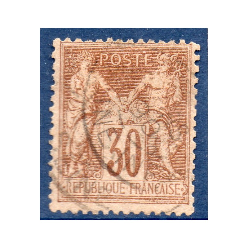 Timbre France Yvert No 80a Type II Sage 30c brun Oblitéré