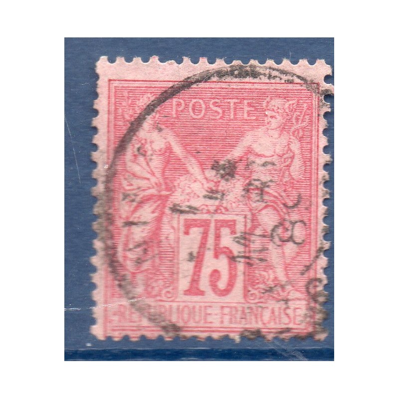 Timbre France Yvert No 81 Type II Sage 75c rose Oblitéré