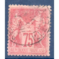 Timbre France Yvert No 81 Type II Sage 75c rose Oblitéré