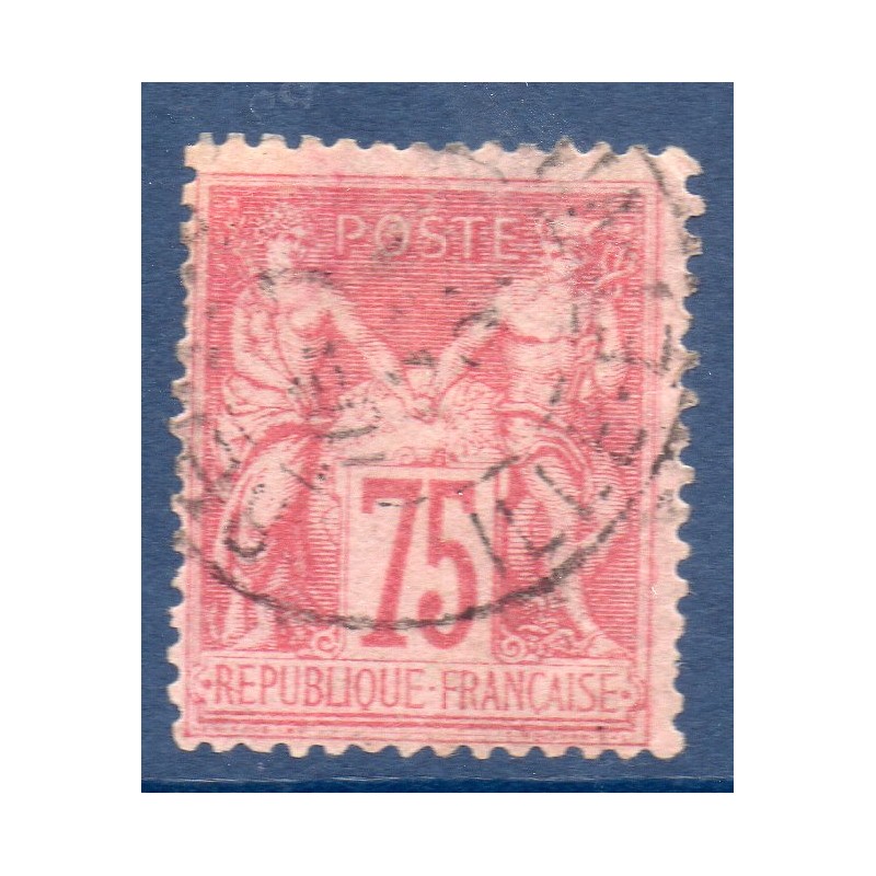 Timbre France Yvert No 81 Type II Sage 75c rose Oblitéré