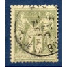 Timbre France Yvert No 82 Type II Sage 1 fr olive clair Oblitéré