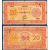 Djibouti Pick N°15, B Billet de banque de 20 Francs 1945