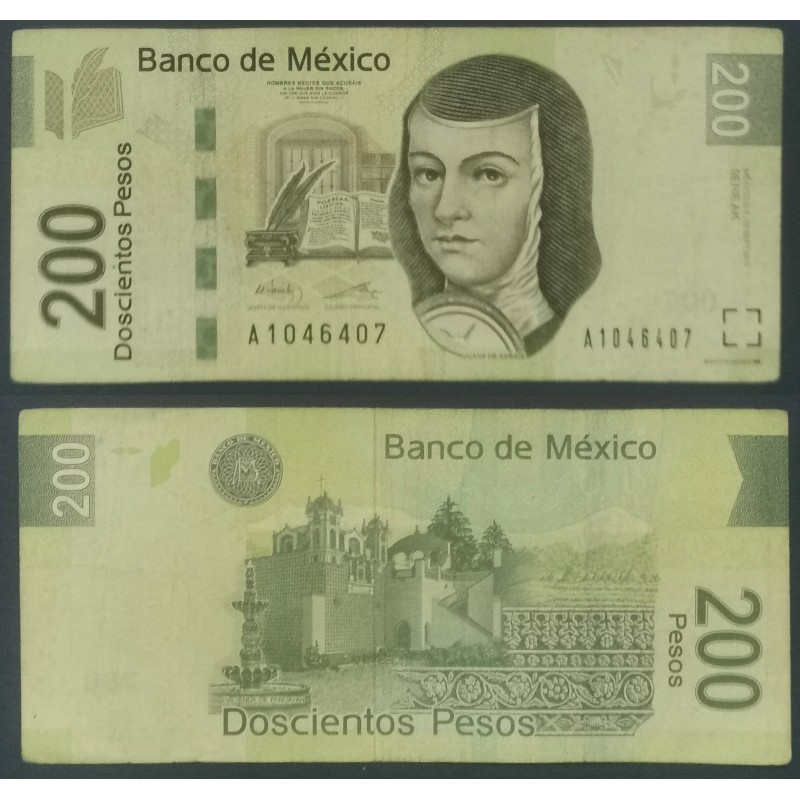 Mexique Pick N°125ak, TB Billet de Banque de 200 pesos 21.9.2012