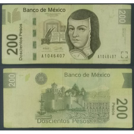 Mexique Pick N°125ak, TB Billet de Banque de 200 pesos 21.9.2012