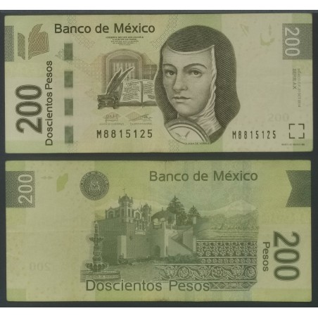 Mexique Pick N°125ax, TTB Billet de Banque de 200 pesos 27.10..2014