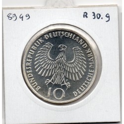 Allemagne RFA 10 deutche mark 1972 F, Spl KM 135 pièce de monnaie