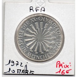 Allemagne RFA 10 deutsche mark 1972 J, Spl KM 134 JO Munich pièce de monnaie