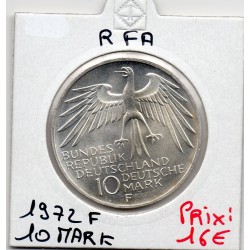 Allemagne RFA 10 deutsche mark 1972 F, Spl KM 133 pièce de monnaie