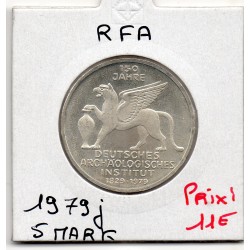 Allemagne RFA 5 deutche mark 1979 J, Spl KM 150 Institut Archéologique pièce de monnaie