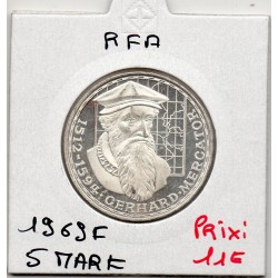 Allemagne RFA 5 deutche mark 1969 F, Spl KM 126.1 Gerhard Mercator pièce de monnaie