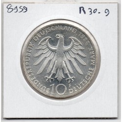 Allemagne RFA 10 deutche mark 1988 F, Spl KM 169 Carl Zeiss pièce de monnaie