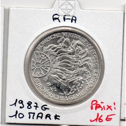 Allemagne RFA 10 deutsche mark 1987 G, Spl KM 167 traité de Rome pièce de monnaie