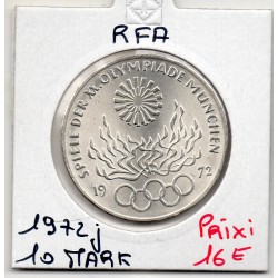 Allemagne RFA 10 deutche mark 1972 J, Spl KM 135 pièce de monnaie