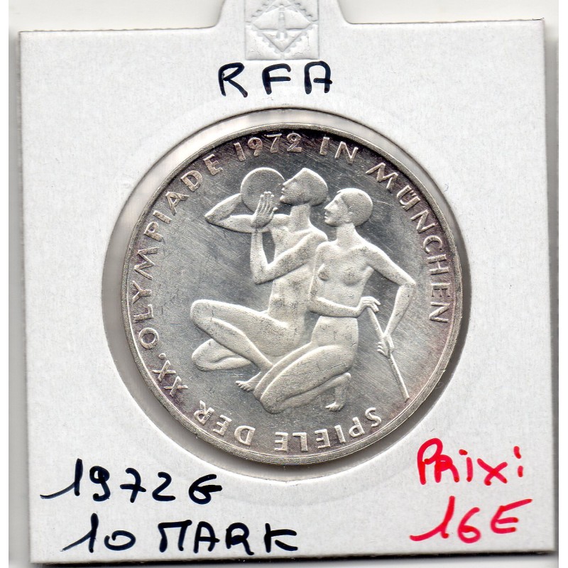 Allemagne RFA 10 deutsche mark 1972 G, Spl KM 132 pièce de monnaie