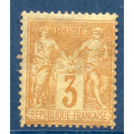 Timbre France Yvert No 86 Type II Sage 3c bistre-jaune Neuf (*) sans gomme