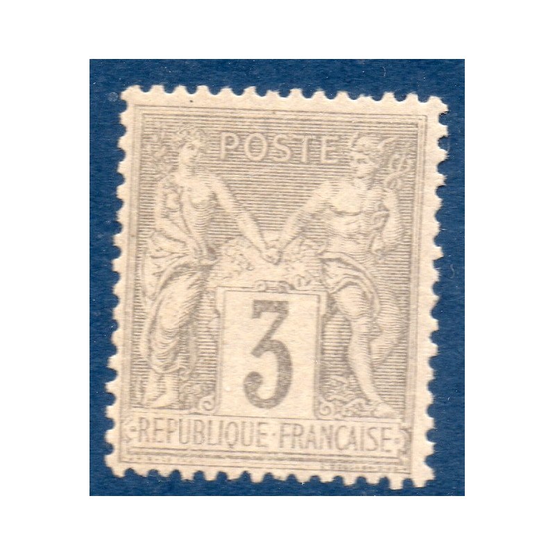 Timbre France Yvert No 87 Type II Sage 3c gris Neuf (*) sans gomme