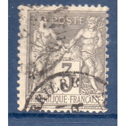 Timbre France Yvert No 87 Type II Sage 3c gris Oblitéré