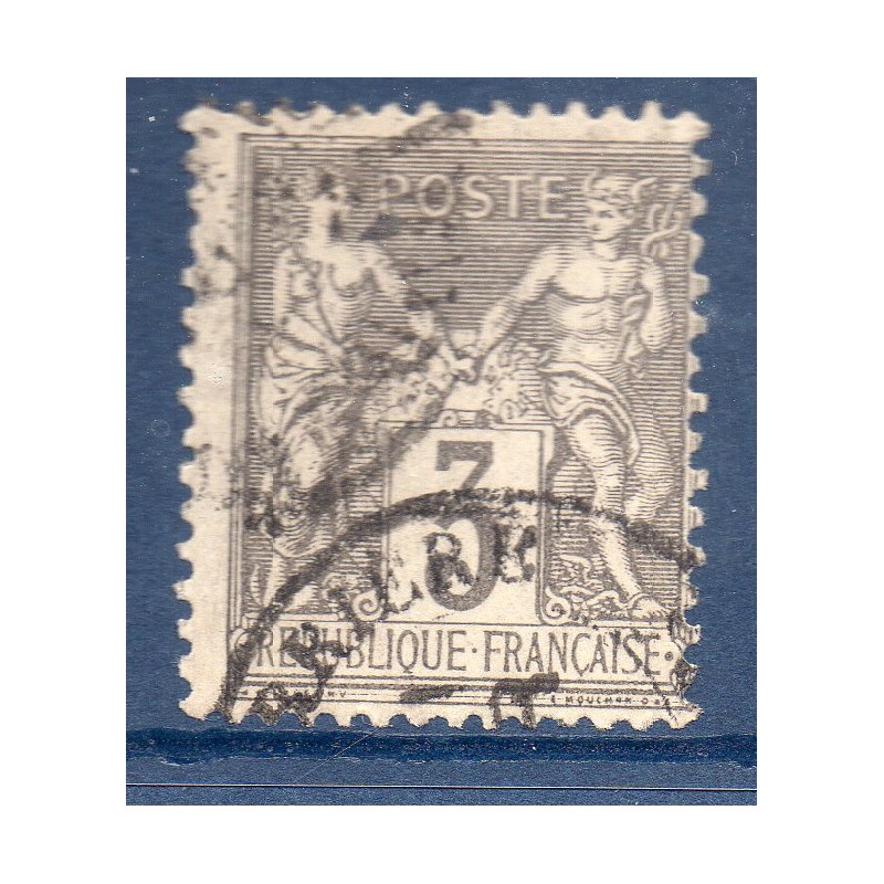 Timbre France Yvert No 87 Type II Sage 3c gris Oblitéré