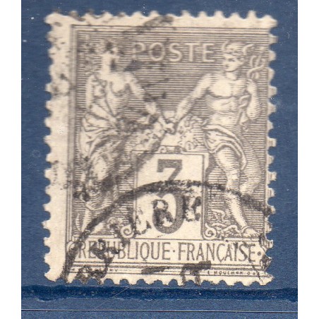 Timbre France Yvert No 87 Type II Sage 3c gris Oblitéré