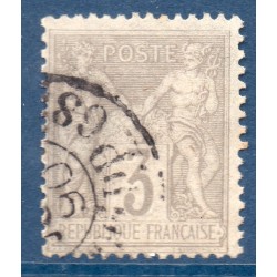 Timbre France Yvert No 87a Type II Sage 3c gris clair Oblitéré