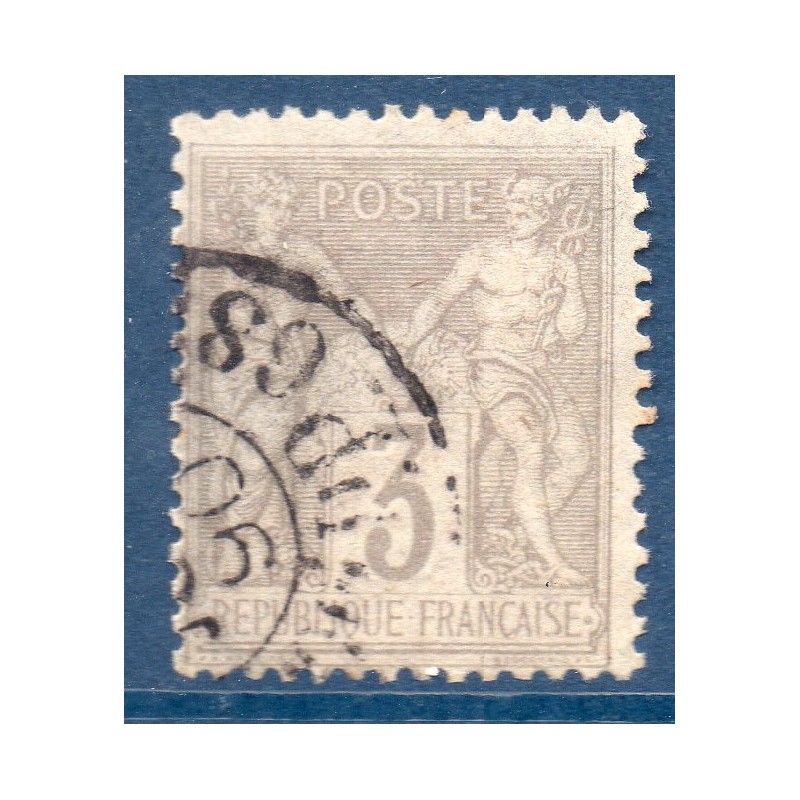 Timbre France Yvert No 87a Type II Sage 3c gris clair Oblitéré