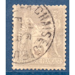 Timbre France Yvert No 87b Type II Sage 3c gris-jaunâtre Oblitéré