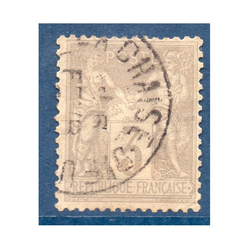 Timbre France Yvert No 87b Type II Sage 3c gris-jaunâtre Oblitéré