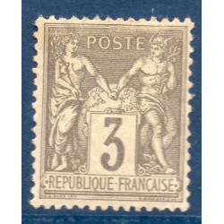 Timbre France Yvert No 87b Type II Sage 3c gris-jaunâtre Neuf * sur charnière