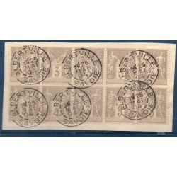 Timbre France Yvert Bloc de 10 No 87 Type II Sage 3c gris Oblitéré