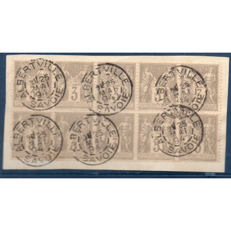 Timbre France Yvert Bloc de 10 No 87 Type II Sage 3c gris Oblitéré