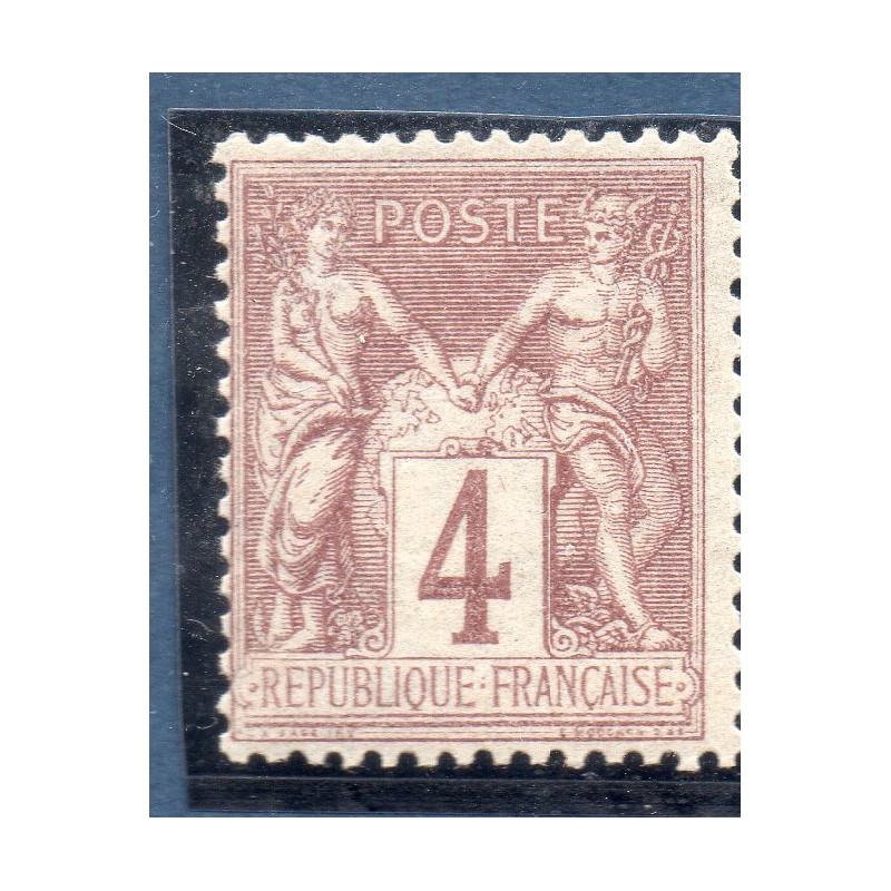 Timbre France Yvert No 88 Type II Sage 4c lilas-brun Neuf ** sans trace de charnière