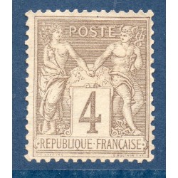 Timbre France Yvert No 88 variété Type II Sage 4c gris clair Neuf (*) sans gomme