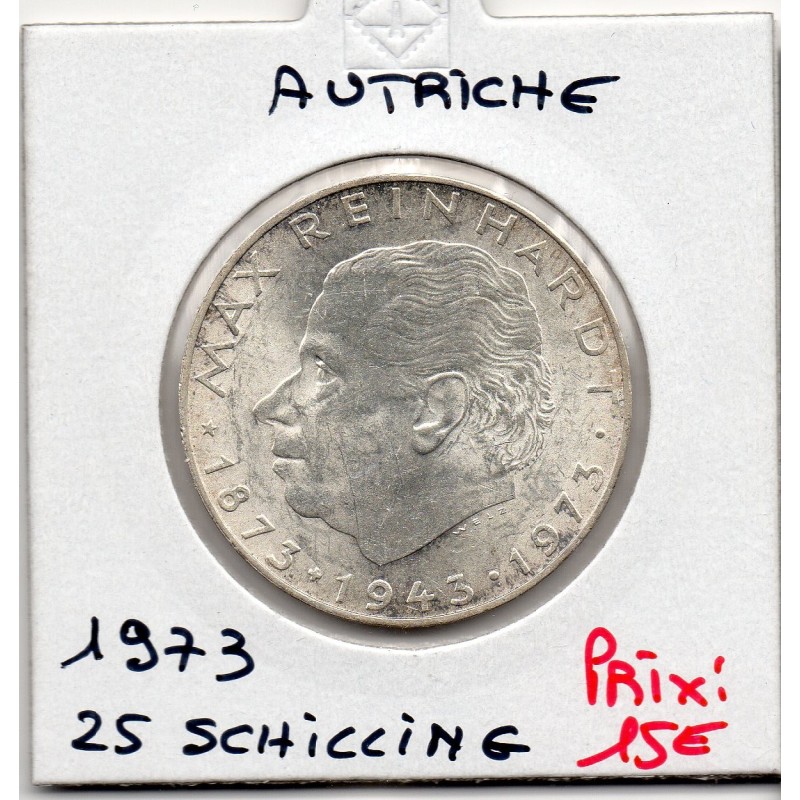 Autriche 25 Schilling 1973 Spl, KM 2901 Max Reinhardt pièce de monnaie