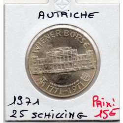 Autriche 25 Schilling 1971 Spl, KM 2907 Bourse de Vienne pièce de monnaie