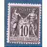 Timbre France Yvert No 89a Type II Sage 10c noir s. violet Neuf ** sans trace de charnière