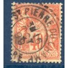 Timbre France Yvert No 94a Type II Sage 40c vermillon Oblitéré