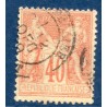 Timbre France Yvert No 94f Type II Sage 40c orange pâle Oblitéré