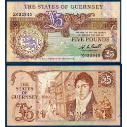 Guernesey Pick N°49a, Billet de banque de 5 livres 1980-1989