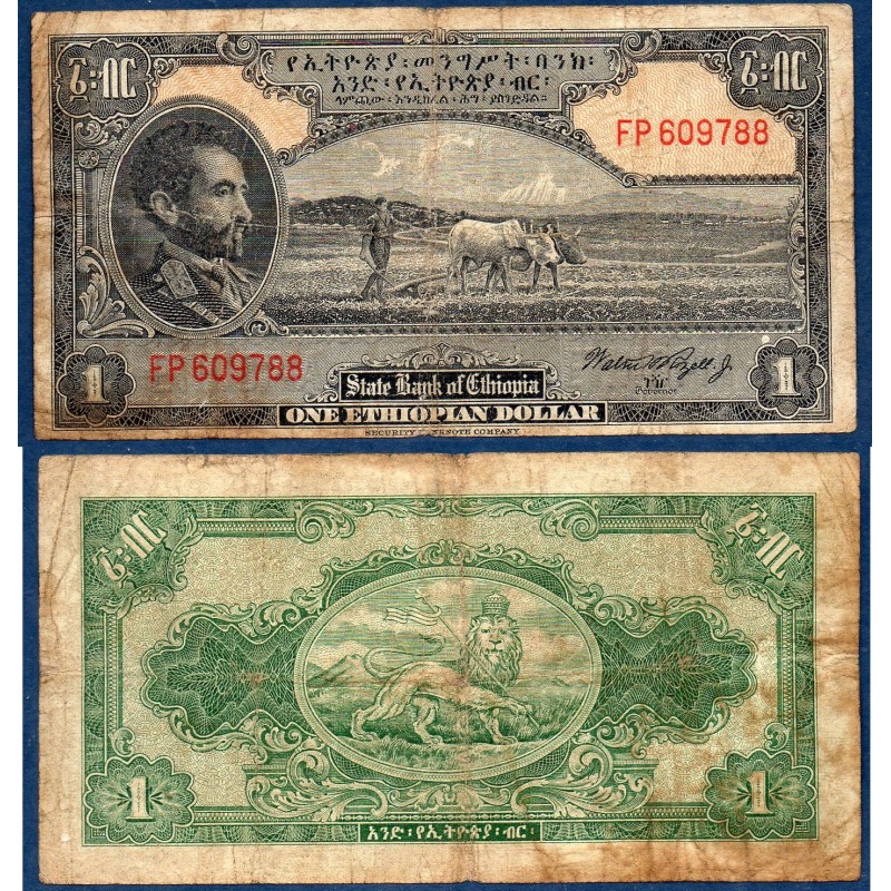 Ethiopie P.12c, B, Billet de 1 dollar 1945 Labour