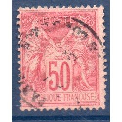 Timbre France Yvert No 98 Type II Sage 50c rose Oblitéré