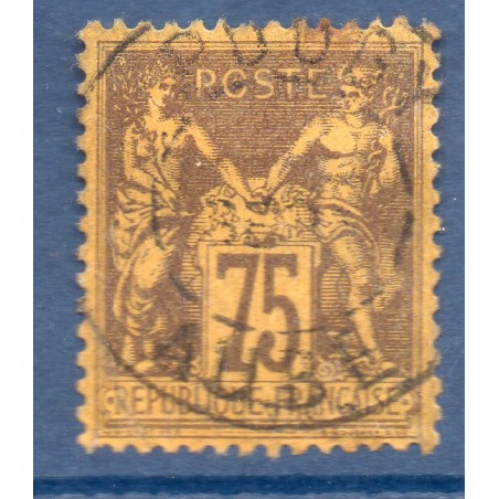 Timbre France Yvert No 99 Type II Sage 75c violet s. orange Oblitéré